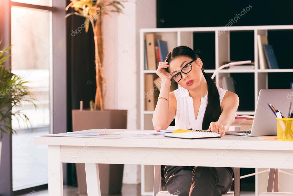 businesswoman working in office