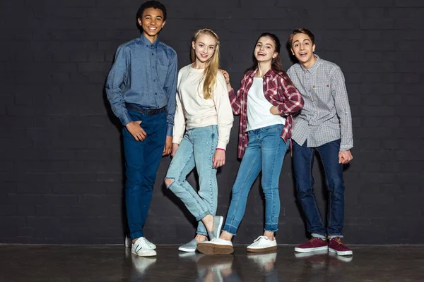 Group of stylish teens Royalty Free Stock Images