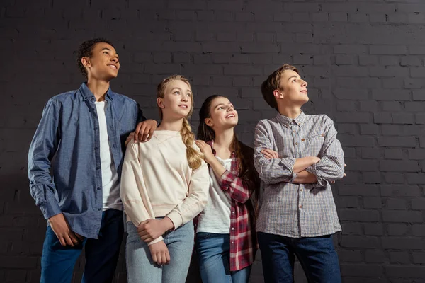 Group of stylish teenagers Royalty Free Stock Photos