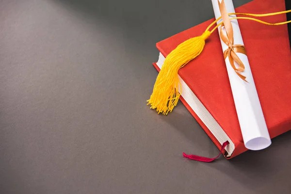 Books, diploma with copy space — Stock Photo