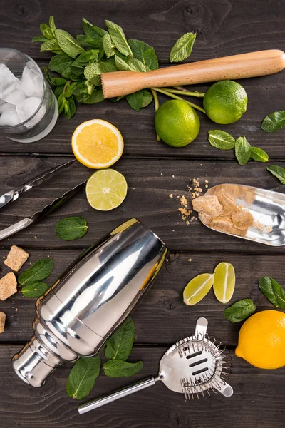 Zutaten für den Mojito-Cocktail — Stockfoto