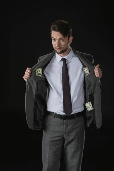 Businessman with dollar banknotes — Stock Photo