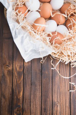 chicken eggs in basket clipart