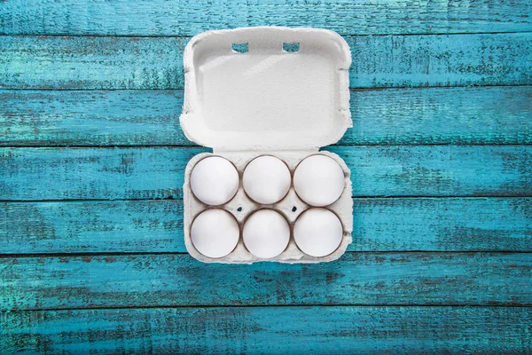 Chicken eggs in box — Stock Photo, Image