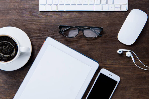 Digital tablet on desk 