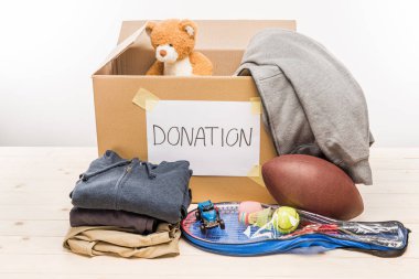 cardboard box with donation