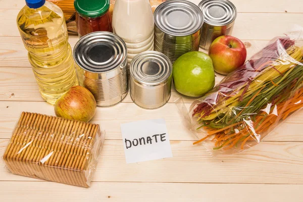 Různé darování potravin — Stock fotografie