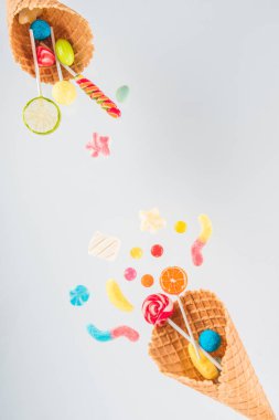 waffle cones and candies clipart