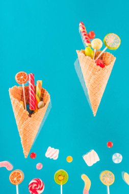 waffle cones and candies clipart
