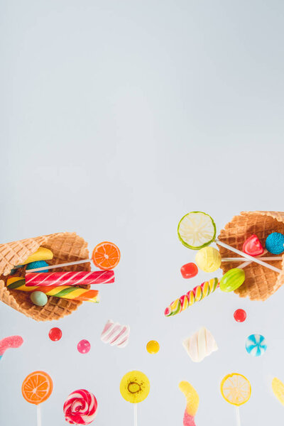 waffle cones and candies
