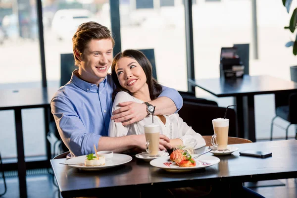 Couple in love in restaurant — Stock Photo, Image