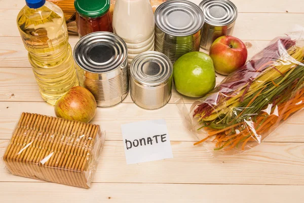 Cibo di donazione diverso — Foto stock