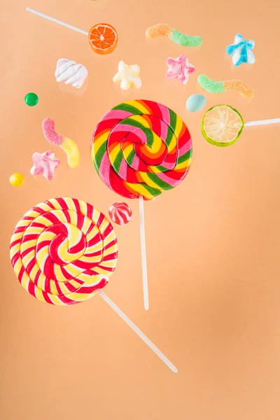 Jelly candies and lollipops — Stock Photo