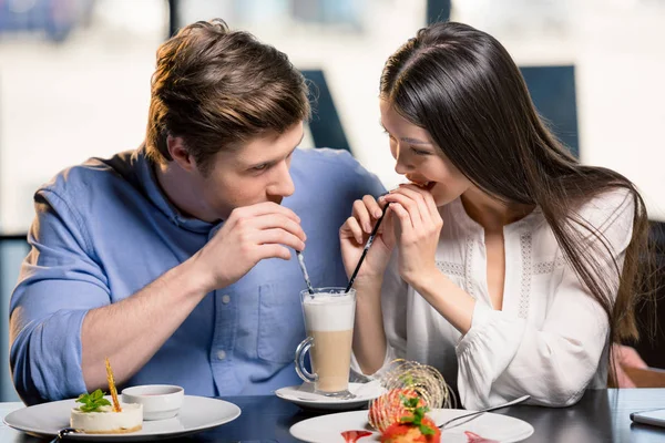 Couple in love in restaurant — Stock Photo
