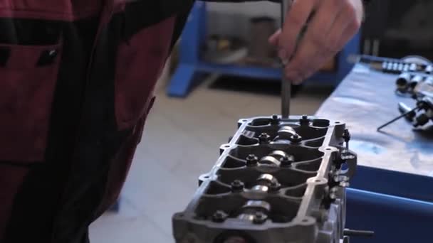Mecánico del coche repara un coche — Vídeos de Stock