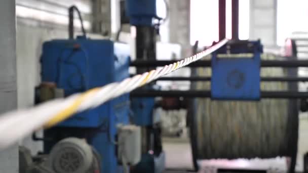 Cable manufacturing in a cable factory — Stock Video