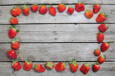 frame of fresh strawberries  clipart