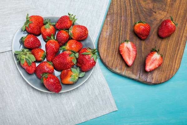 fresh red strawberries  