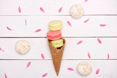 El yapımı taze macarons gözleme koni 