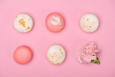 Group of fresh homemade macarons clipart