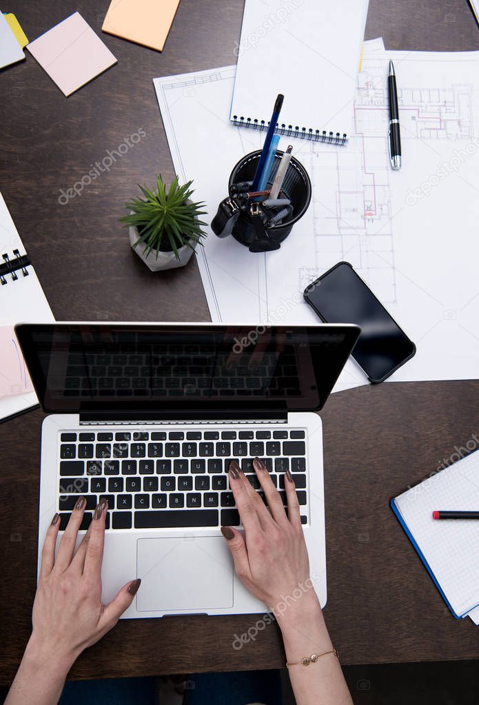 businesswoman working at workspace