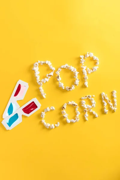 Popcorn-Schriftzug — Stockfoto
