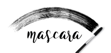 kalıcı makyaj kozmetik maskara fırça darbesi beyaz.