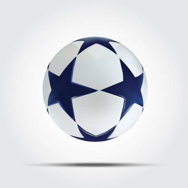 Futbol topu. Mavi yıldız ile futbol topu