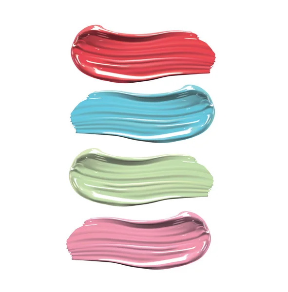 Farklı ruj beyaz arka plan üzerinde smear. Güzellik ve kozmetik minimalist kavramı. öğeleri el ilanı, afiş, broşür için. Şablon vektör