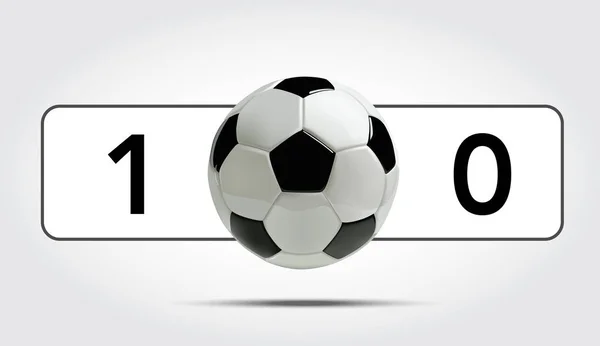 Voetbal of de voetbal 3d bal met score — Stockvector