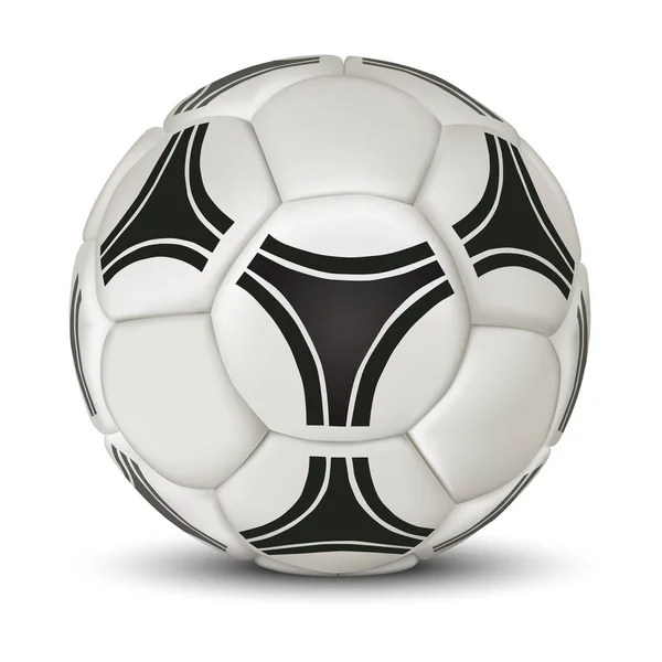 Realistische voetbal geïsoleerd op een witte achtergrond. Klassieke oude voetbal bal. — Stockfoto