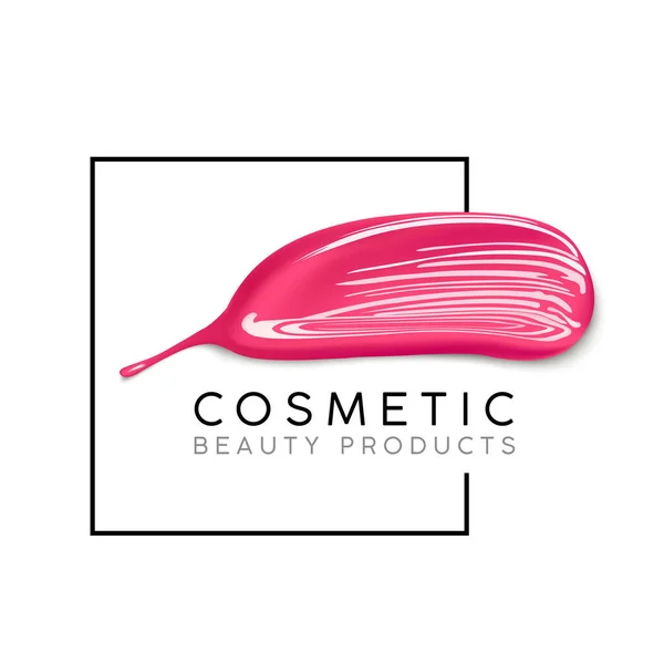 Makyaj tasarım şablonu metin için yer ile. Sıvı oje ve ruj smear kontur kozmetik Logo kavramı.