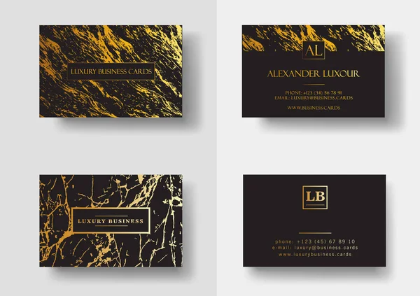 Zarif siyah lüks mermer doku ve altın ayrıntı vektör şablon, afiş veya altın folyo ayrıntıları ile davet ile kartvizit. Marka ve kimlik grafik tasarım
