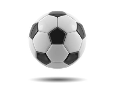 Deri Siyah beyaz futbol topu. Futbol topu. 3D render