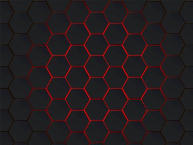 Koyu gri ve kırmızı altıgen yanarak bahislerin doğru modern geometrik vektör arka plan. Çokgen kavramı ile teknoloji afiş için modern efekti.