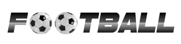 Bannière blanche de football ou de football avec le ballon 3d et le tableau de bord sur fond blanc. Jeu de football signe de match . — Image vectorielle