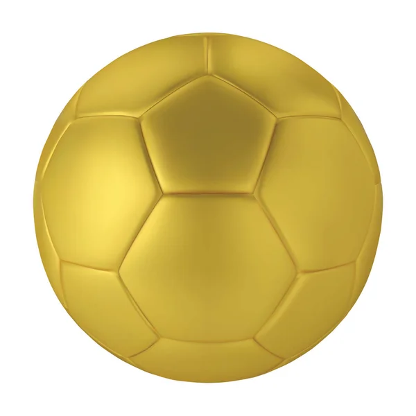 Pallone da calcio in oro su sfondo bianco. Pallone da calcio dorato . — Vettoriale Stock