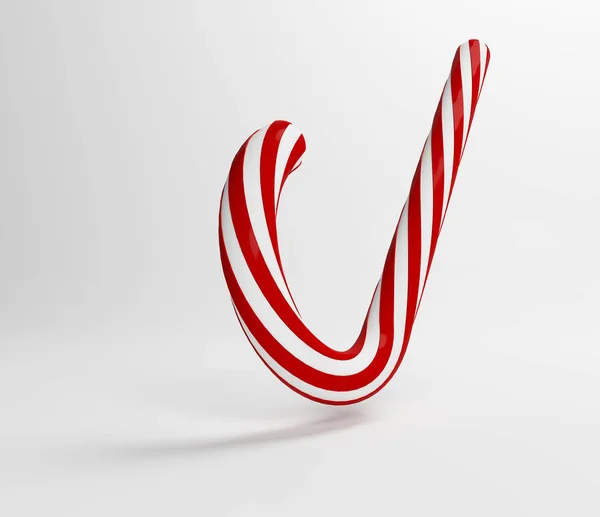 Illustrazione tradizionale lolipop bianco e rosso. Caramelle rosse di Natale. Rendering 3D . — Foto Stock