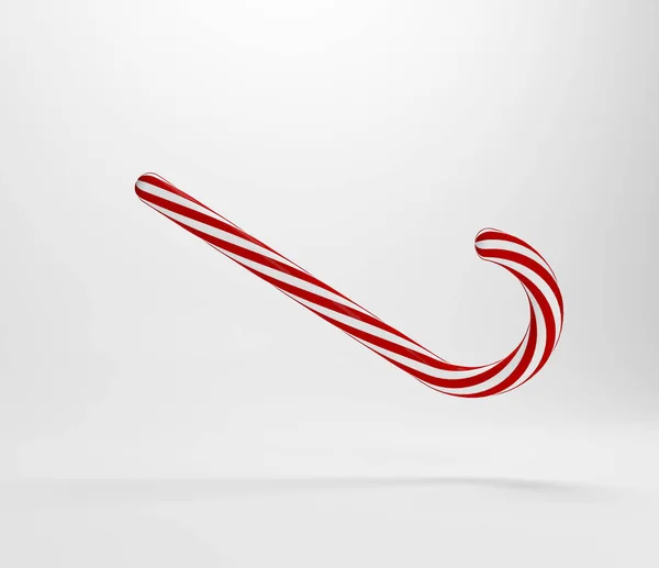 Illustrazione tradizionale lolipop bianco e rosso. Caramelle rosse di Natale. Rendering 3D . — Foto Stock