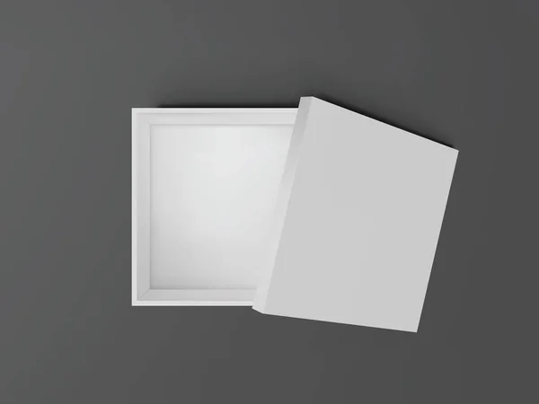 Blanc ouvert carrés vides boîte en carton isolé sur fond transparent vue de dessus. Modèle de maquette pour les produits de conception, emballage, image de marque, publicité. Illustration vectorielle . — Image vectorielle