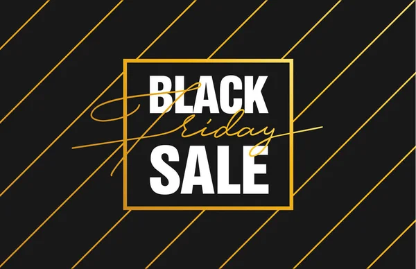 Black Friday Venta Gold Banner fondo de lujo. Plantilla de póster de oro de publicidad para el viernes negro. Ilustración vectorial — Vector de stock