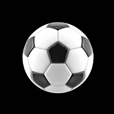 Vektör futbol topu. Gerçekçi futbol topu veya siyah arka plan üzerinde futbol topu