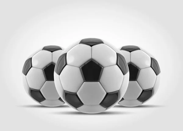 เวกเตอร์ฟุตบอล บอลฟุตบอลหรือบอลฟุตบอลที่สมจริง — ภาพเวกเตอร์สต็อก