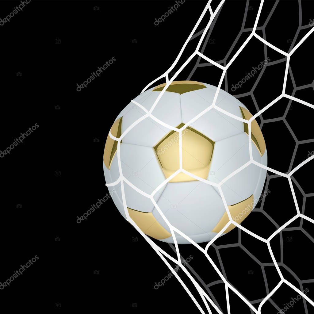Вектор Золотой реалистичные футбольный мяч или футбольный ...