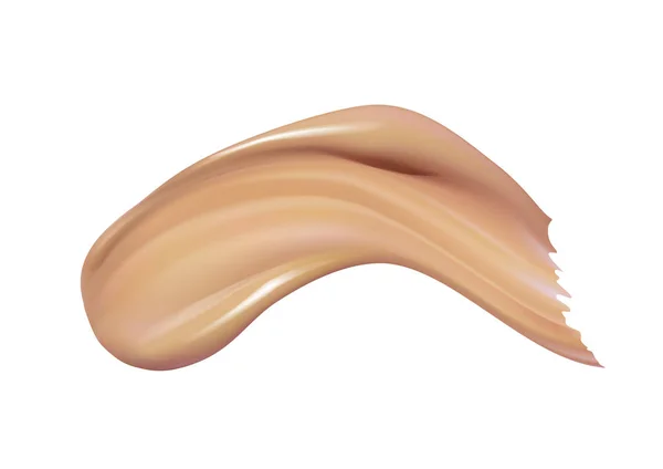 Crème de fond de teint liquide cosmétique taches frottis coups. Frottis de maquillage isolé sur fond blanc — Image vectorielle