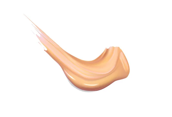 Crème de fond de teint liquide cosmétique taches frottis coups. Frottis de maquillage isolé sur fond blanc — Image vectorielle