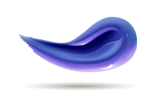 푸른 화장품 액체 립스틱 얼룩 얼룩입니다. 립글로스 또는 흰색 배경에 고립 된 매니큐어를 확인 합니다. 블루 벡터 페인트 선 — 스톡 벡터