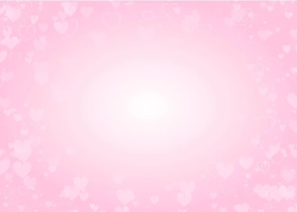 Luces y corazones sobre fondo rosa. Textura de la tarjeta de San Valentín — Vector de stock