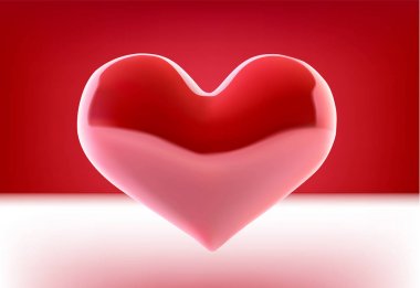 Sevgililer s gün kavramı. Vektör çizim. 3D renkli kalpleri ince kare çerçeve vardı. Tatlı aşk banner veya tebrik kartı