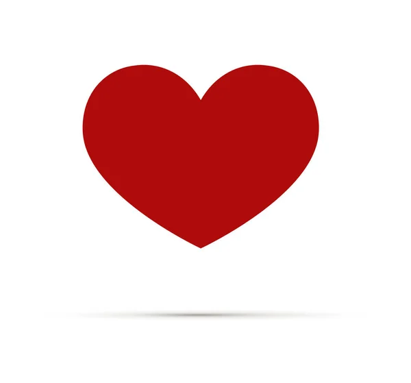 Icono del vector del corazón, símbolo del amor. Un símbolo de cuidado y ternura. Signo de San Valentín, emblema aislado sobre fondo blanco. Logo de salud. Estilo plano para diseño gráfico y web, logotipo — Vector de stock